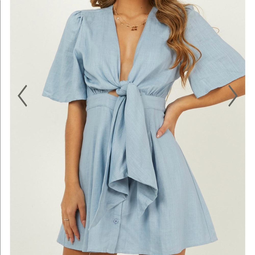 Tie Front Linen Dress